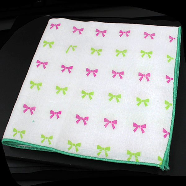 ガーゼハンカチ　リボン