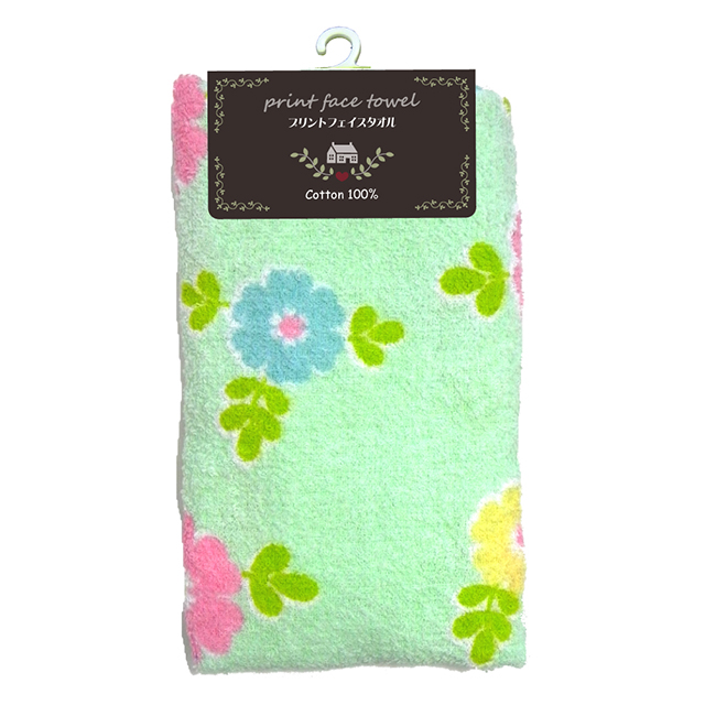 プリントフェイスタオル 2i色アソート